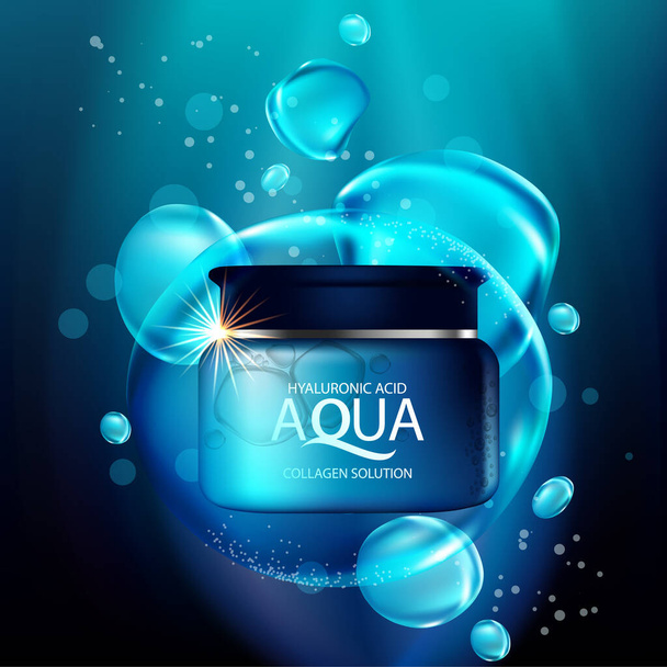 Aqua skin collagen Sérum et arrière-plan Concept Soins de la peau Cosmétique
. - Vecteur, image