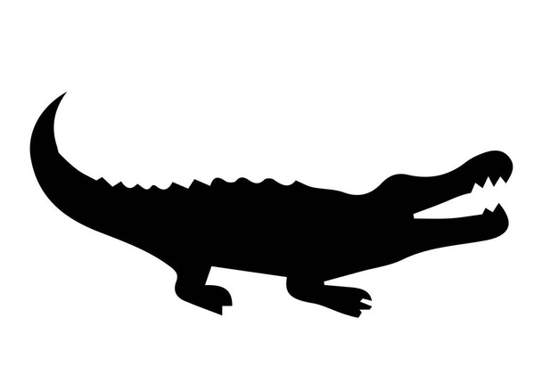 Crocodile silhouette on white background - Foto, afbeelding