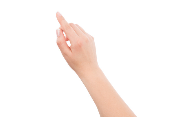 Mujer mano tocando o señalando algo
 - Foto, Imagen