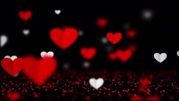 Streszczenie Bezproblemowa animacja pętli pięknej Pływające biało-czerwone serca papieru 3D renderowania. Miłość, pasja i koncept uroczystości tle Walentynki, Dzień matki, rocznica ślubu. - Materiał filmowy, wideo