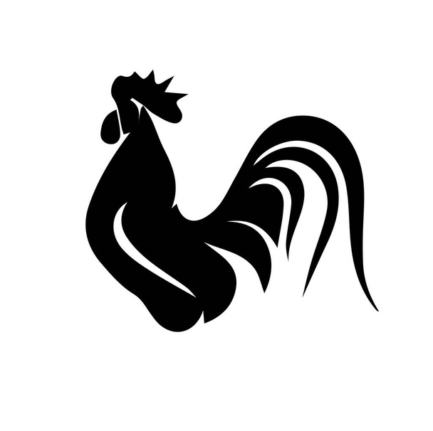 Silhouette of rooster on white background - Photo, Image