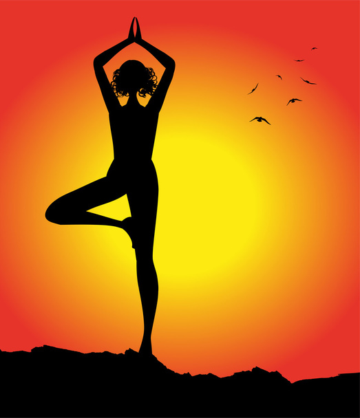 Yoga position - Vector, Image