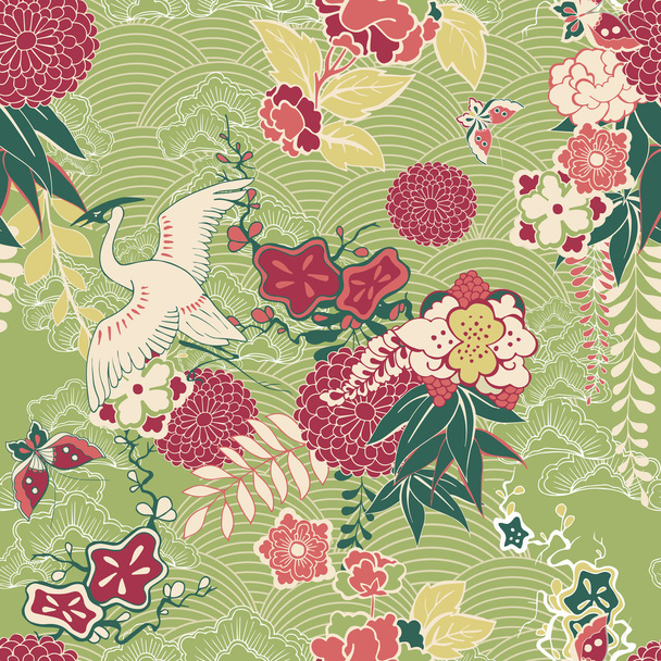 Oriental silk pattern - Vector, Image