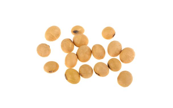 Organic soybeans isolated on a white background, top view - Fotografie, Obrázek