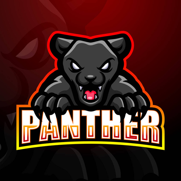 Ilustracja wektorowa projektu logo maskotki Panther - Wektor, obraz