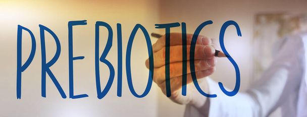 Kézírás prebiotikumok marker,. Egészségügyi orvostudomány gyógyszerészeti koncepciója - Fotó, kép