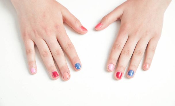 Girl hands with beauty style manicure. - Photo, Image
