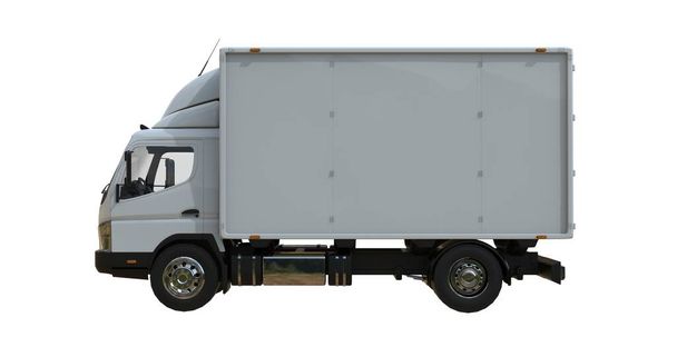 Entrega van caminhão postal isolado no branco
 - Foto, Imagem