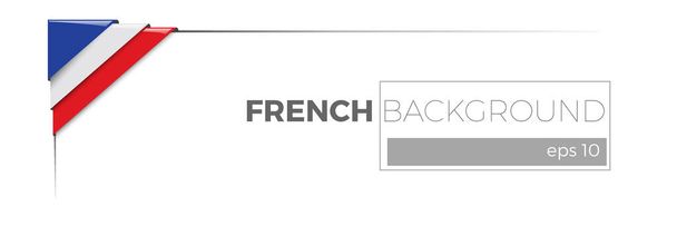French banner background. Letterhead sheet with flag on paper. Vector illustration - Вектор, зображення