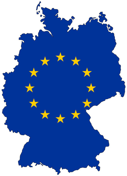 Map of Germany with European Union (EU) flag - Photo, Image