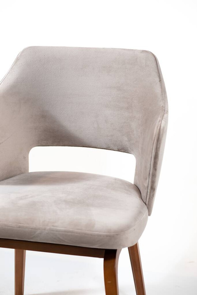 A grey comfortable armchair isolated on a white background - Foto, Imagen