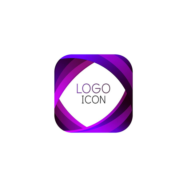 Parlak temiz renklere sahip iş trendi geometrik kare logo tasarım şablonu - Vektör, Görsel