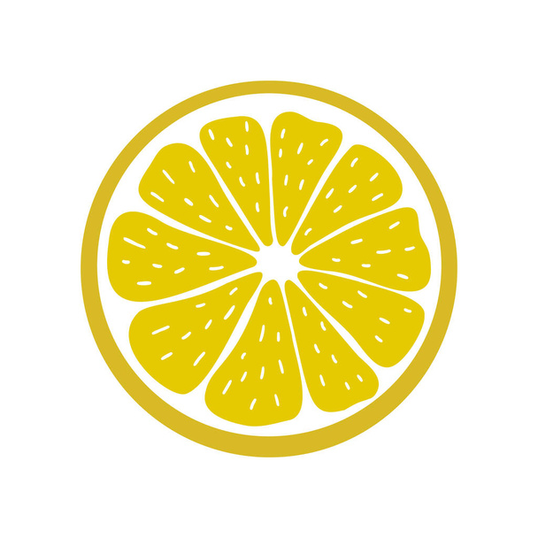 Juicy lemon icon. Stock vector illustration. Bright colorful Isolated element on white background. For modern creative design, logos, banners, package, covers, prints, menus, etc. - Vector, Image