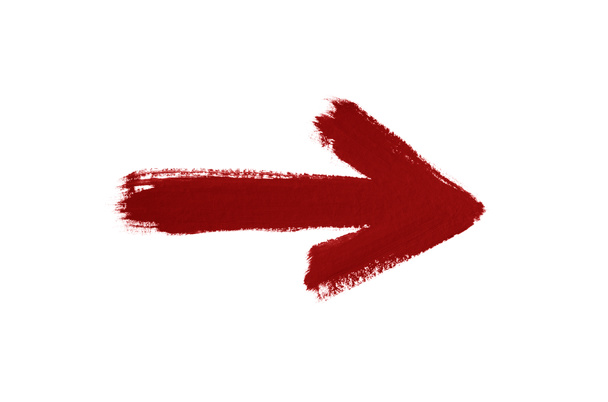 flèche aquarelle rouge sur fond blanc - Photo, image