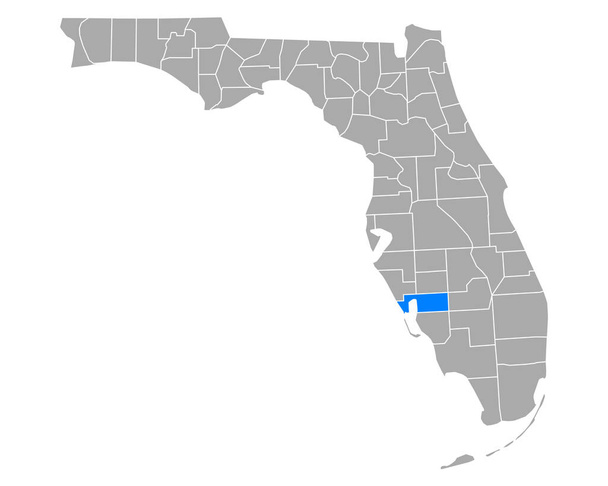 Mapa Charlotte na Florydzie - Wektor, obraz