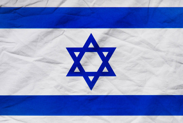 Flagge Israels oder israelisches Banner auf grobem Texturhintergrund - Foto, Bild