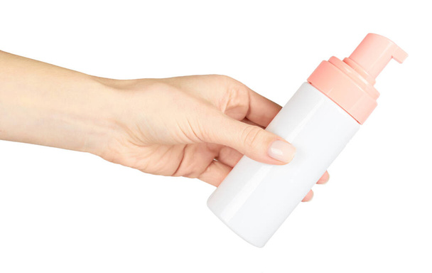 Hand sanitizer in bottle, disinfection liquid. Isolated on white background. - Valokuva, kuva
