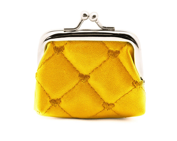 Beyaz arkaplanda sarı çanta - Fotoğraf, Görsel