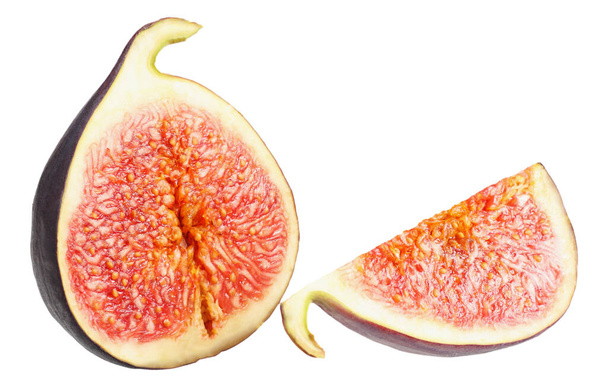 slice of fig isolated on white. Clipping Path - Фото, зображення