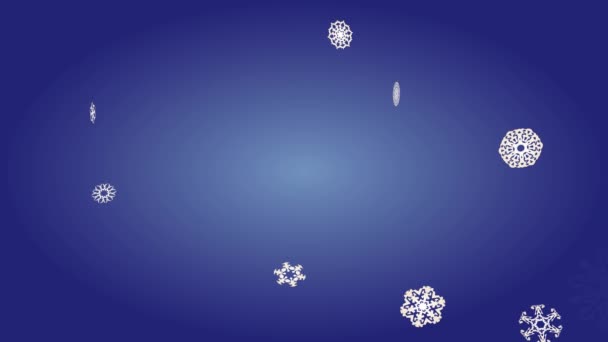 Jaro a odrazit pohyb Grafika Veselé Vánoce koncepce umění animace s tucty sněhových vloček s unikátními vzory objevují z celého létání v kolem jednoho velkého, který zvrat v centru - Záběry, video
