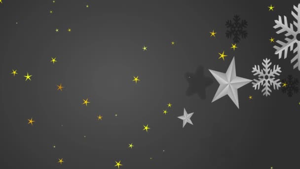 Méretarány Sebesség Ramping Mozgás Luxus szuvenír dobozok fényes Fuchsia íjak a galaxis és a pehely feküdt ellentétes színkép Perifériás Boldog karácsonyt és vidám új évet szöveg - Felvétel, videó