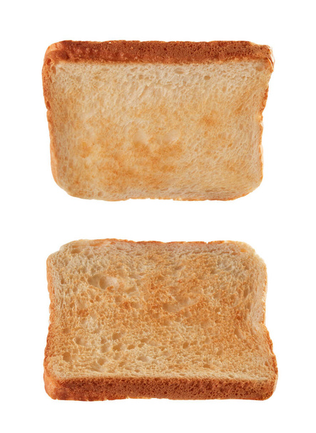 Panes tostados para sándwich levitante aislado sobre fondo blanco
 - Foto, Imagen