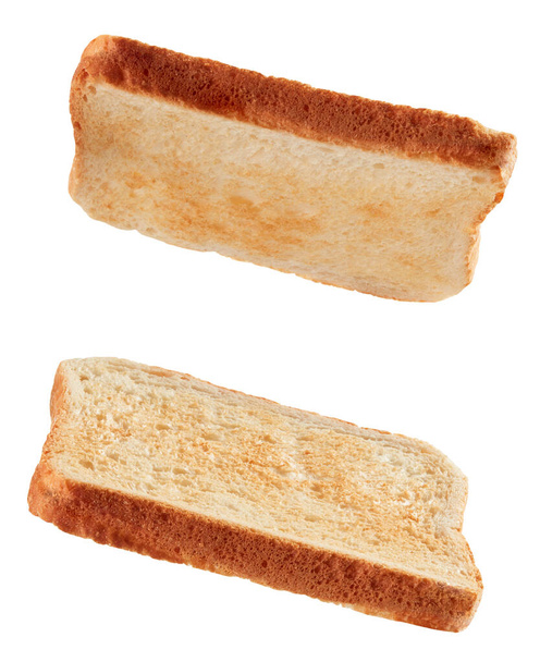 Paahdetut leivät ja leivänpaahtimet, valkoisella pohjalla eristetyt
 - Valokuva, kuva