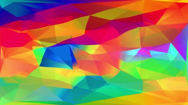 Üçgen ve Çokgen Jeometrik Şekillerinin Renkli Dijital Mozaiğinin Çapraz Feragatnamesi Bir 3D Alev Efekti Oluşturur - Video, Çekim