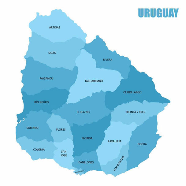 Региональная карта Уругвая
 - Вектор,изображение