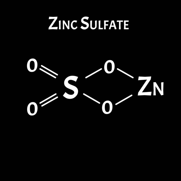 硫酸亜鉛は分子化学式である。亜鉛のインフォグラフィック。孤立した背景のベクトル図. - ベクター画像
