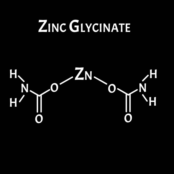 Le glycinate de zinc est une formule chimique moléculaire. Infographie du zinc. Illustration vectorielle sur fond isolé
. - Vecteur, image