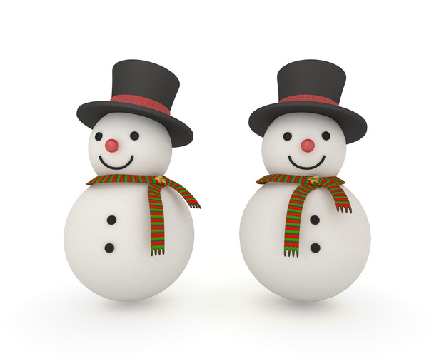 Милый снеговик в шарфе и волшебной шляпе
 - Фото, изображение