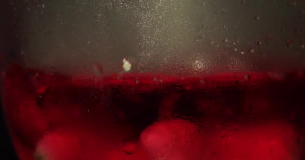 Red liquid with dry ice inside. - Footage, Video