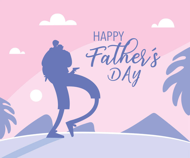 man and son, card of the happy father day - Vector, Image