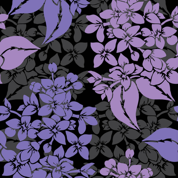 Elegant seamless pattern with lilac flowers, design elements. Floral  pattern for invitations, cards, print, gift wrap, manufacturing, textile, fabric, wallpapers - Διάνυσμα, εικόνα