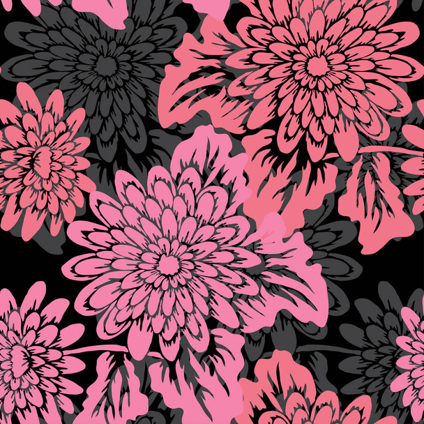 Elegant seamless pattern with gerbera flowers, design elements. Floral  pattern for invitations, cards, print, gift wrap, manufacturing, textile, fabric, wallpapers - Vetor, Imagem