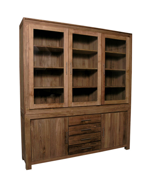 Muebles de almacenamiento de madera de lujo elegantes y modernos para muebles de interiores domésticos en fondo aislado de fábrica
 - Foto, imagen