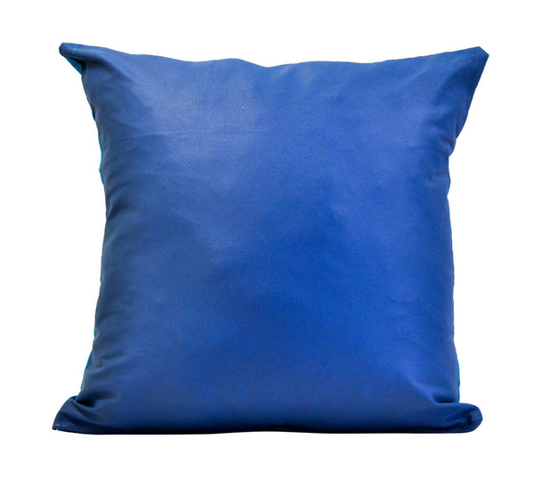 Синя кольорова тканинна подушка. Мереживна подушка
 - Фото, зображення