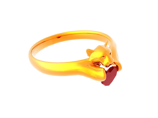 gouden ring met edelsteen - Foto, afbeelding