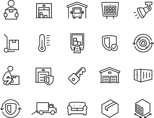 Iconos de línea delgada de self storage
 - Vector, Imagen