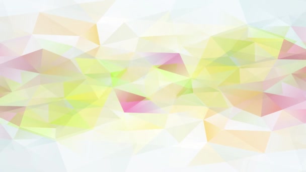 Mouvement kaléidoscopique entrelacé de compréhension de la science avec des triangles de couleur douce qui ressemblent à des morceaux géométriques de récolte reposant sur un sol aqueux
 - Séquence, vidéo