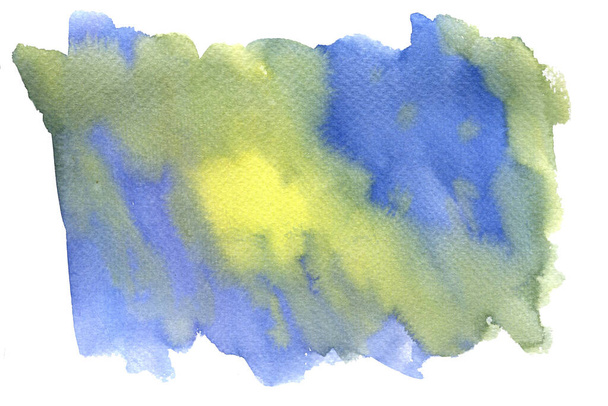 abstrait bleu et jaune fond aquarelle isolé sur fond blanc
 - Photo, image