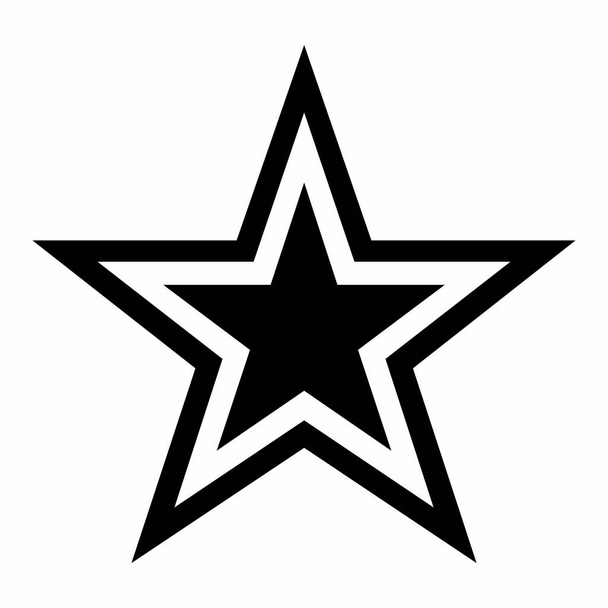 Umrissene schwarze Star-Ikone - Vektor, Bild