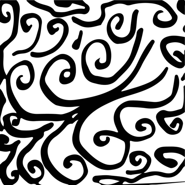 black and white abstract hand drawn texture. - Vector, afbeelding