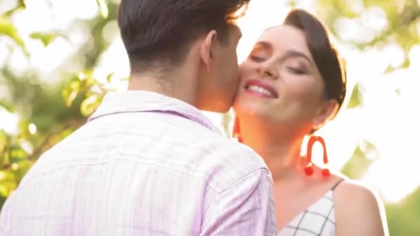 Tender Kisses In The Summer Garden - Footage, Video
