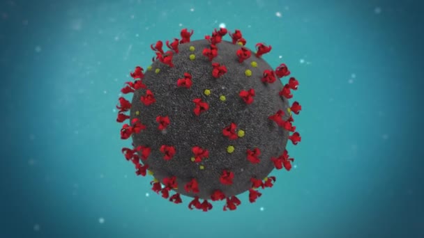 Λεπτομερής προβολή ενός κυττάρου ιού ιού ιού ιού σε κοντινό πλάνο. - Πλάνα, βίντεο