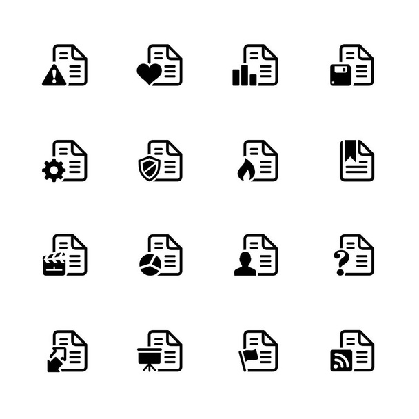 Documents Icons - 2 // Black Series - Vector black icons for your web or media projects. - Wektor, obraz