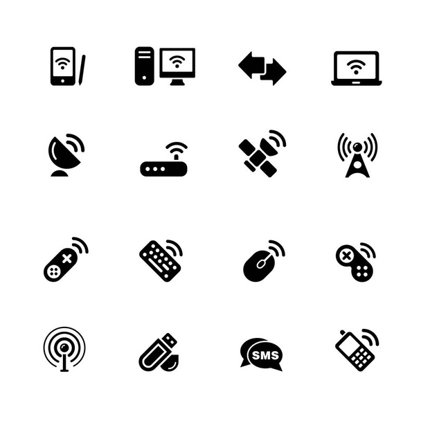 Wireless & Communications // Black Series - Vector black icons for your web or media projects. - Vektor, obrázek