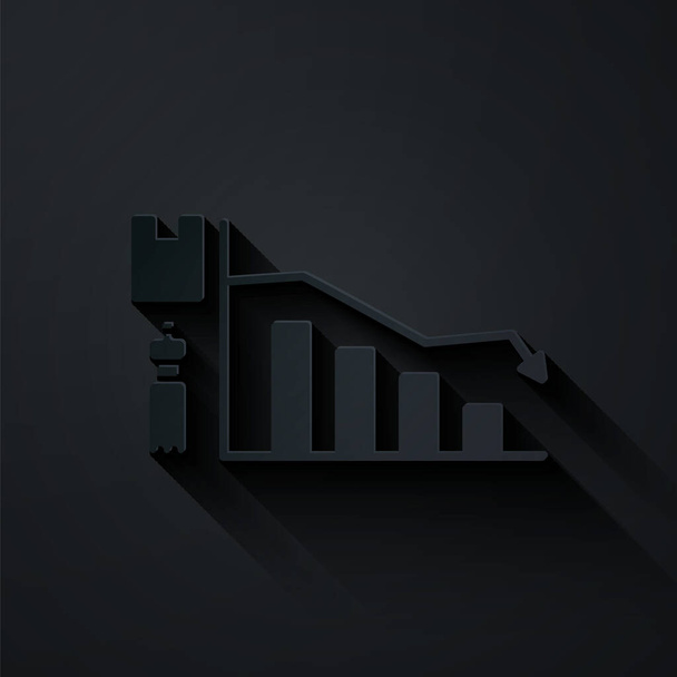 Papírový střih Ekologie infografická ikona izolované na černém pozadí. Papírový styl. Vektorová ilustrace - Vektor, obrázek