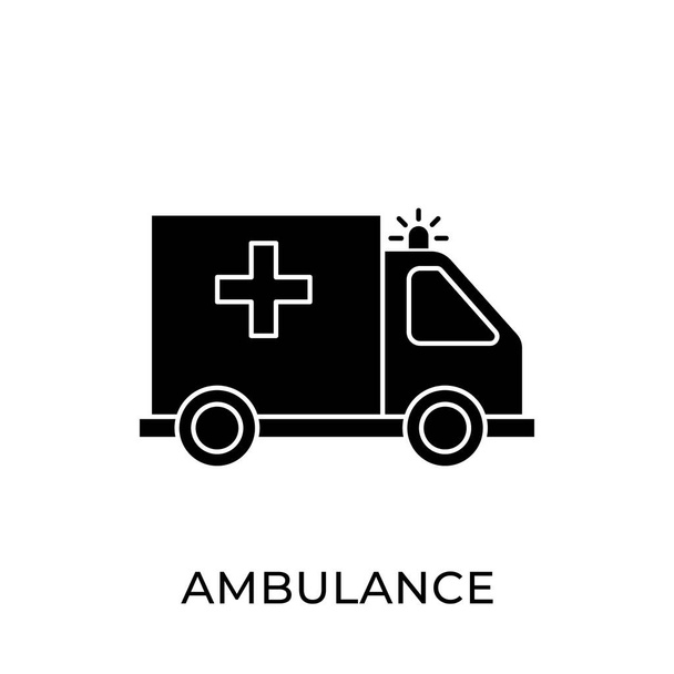 Ambulance icon vector illustration. Ambulance vector icon template. Ambulance icon design isolated on white background. Ambulance vector icon flat design for website, logo, sign, symbol, app, UI. - Vector, Image